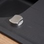 Detailaufnahme: Respekta Orlando Granitspüle in Schwarz mit Drehexcenter.
