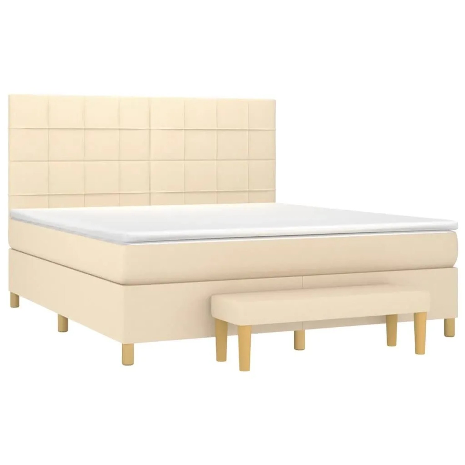 vidaXL Boxspringbett mit Matratze Creme 180x200 cm Stoff 3137178 günstig online kaufen
