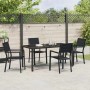 Schwarze 5-tlg. Garten Essgruppe von vidaXL aus HDPE. Modernes Design für Terrasse und Garten.