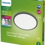 Verpackung der Philips SceneSwitch LED-Deckenleuchte, Superslim, 15W, Schwarz, mit Hinweisen zur SceneSwitch Technologie.
