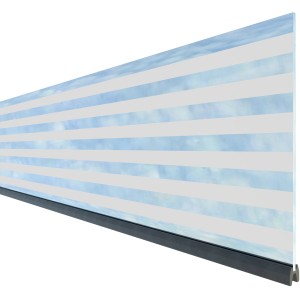 Zaun Dekorprofil-Set System Glas/Delta, 30 cm hoch, mit anthrazitfarbener Adapterleiste.