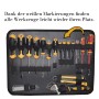 TECH-CRAFT Werkzeugkoffer: Werkzeug-Set mit Schraubendrehern, Hammer und Messern im Koffer.