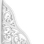 Weiße OBI Konsole Baroque mit verschnörkeltem Design für Regalböden, 200x180mm.