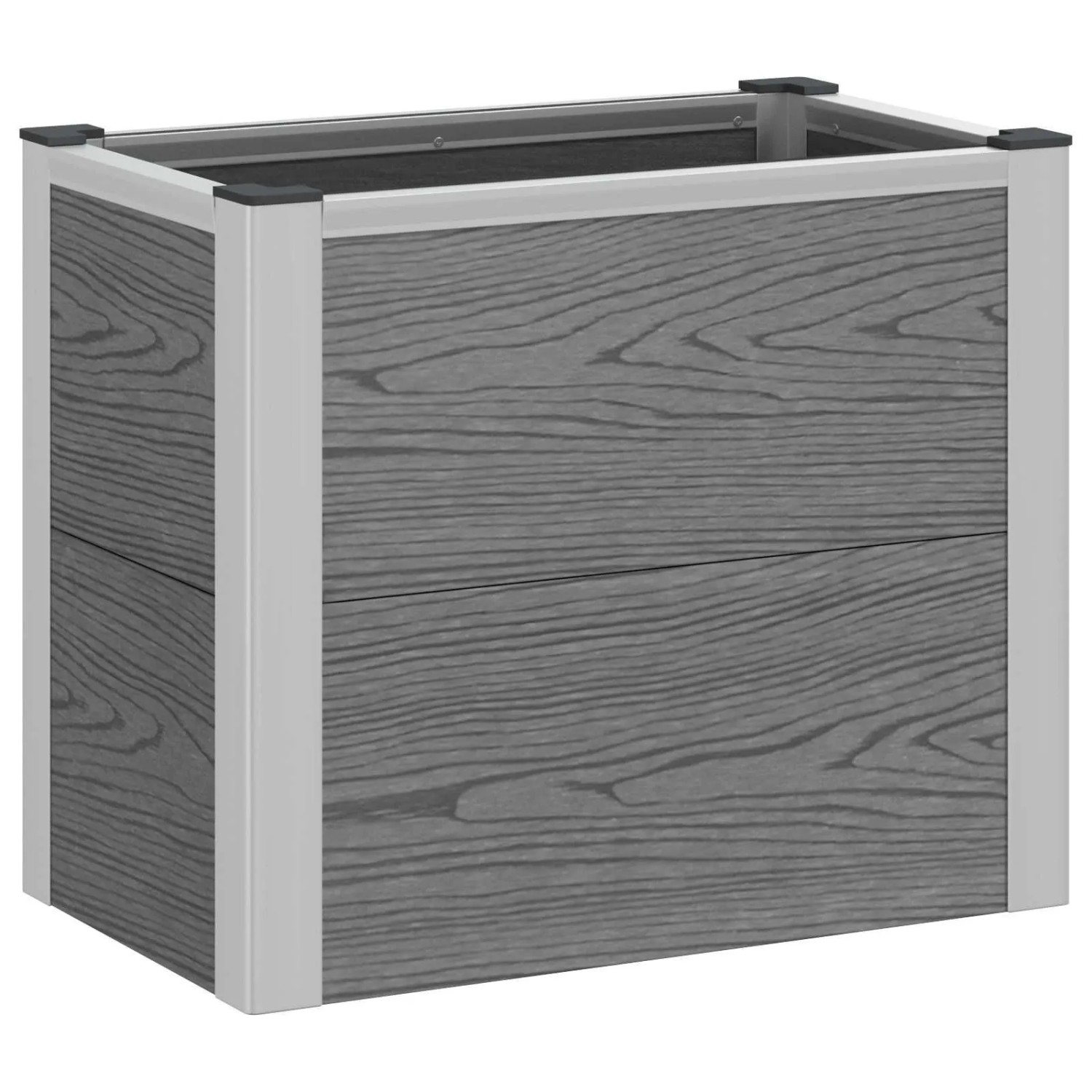 vidaXL Hochbeet Grau 50 x 30 x 22 cm WPC und Aluminium 42039082