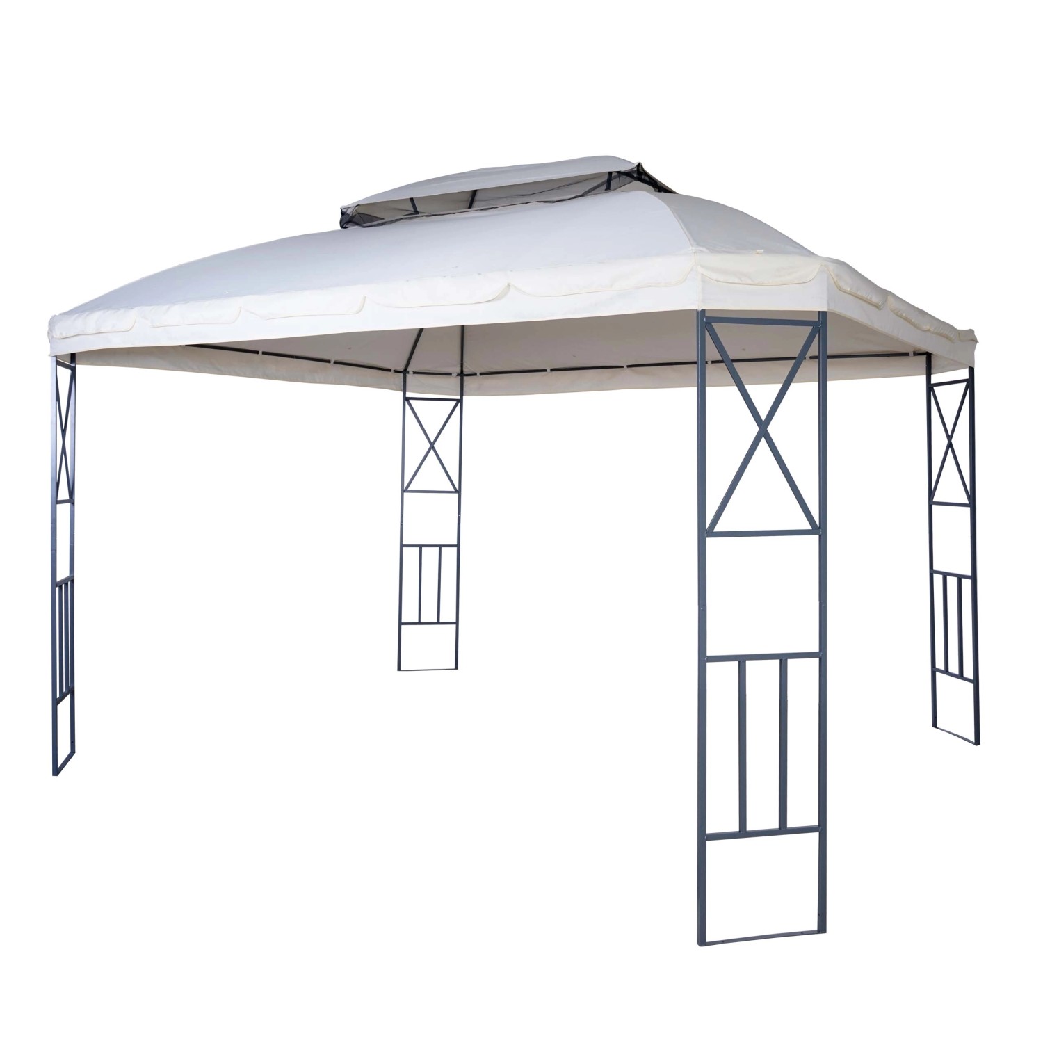MCW Pergola E42 mit Moskitonetz 3,6x3m Creme