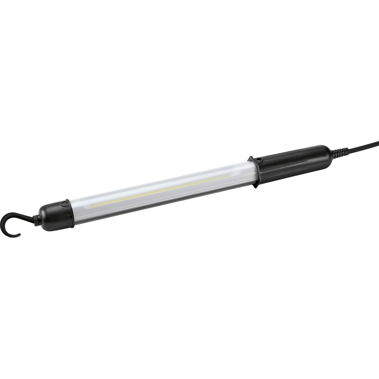Handleuchte mit Haken, Kunststoffgehäuse, Leuchtstoffröhre, 5m Kabel. Ideal für Werkstatt & Co.