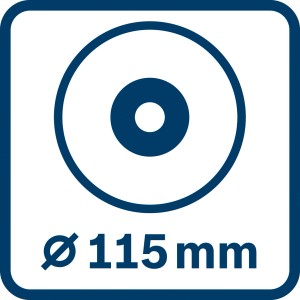 Symbol für 115 mm Trennscheibe für Bosch Winkelschleifer.