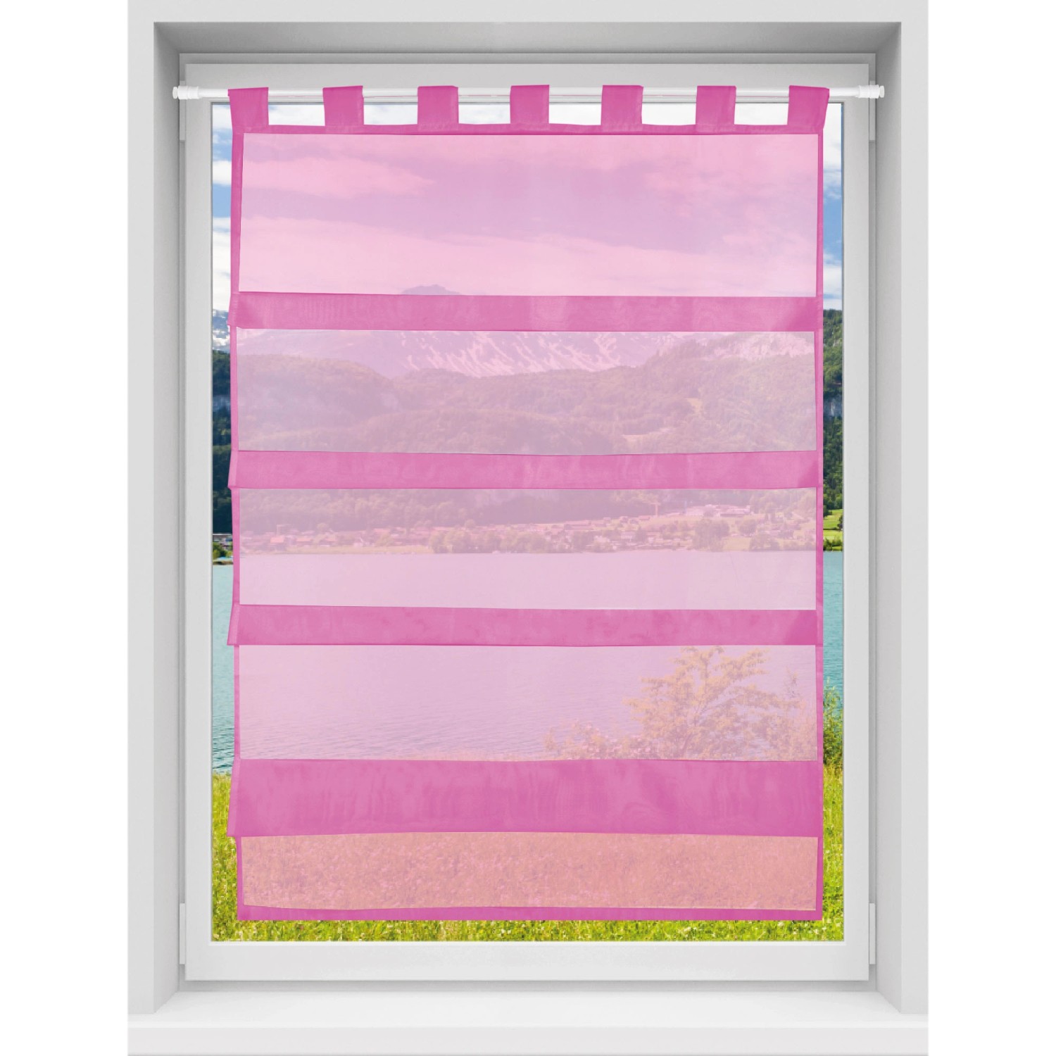 Bestlivings Sky Gardine Raffoptik Schlaufe 80 cm x 110 cm Pink günstig online kaufen