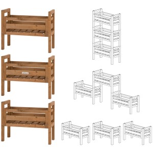 Needs&wants Placy2 Pflanzenständer aus Holz, verschiedene Aufbauvarianten.