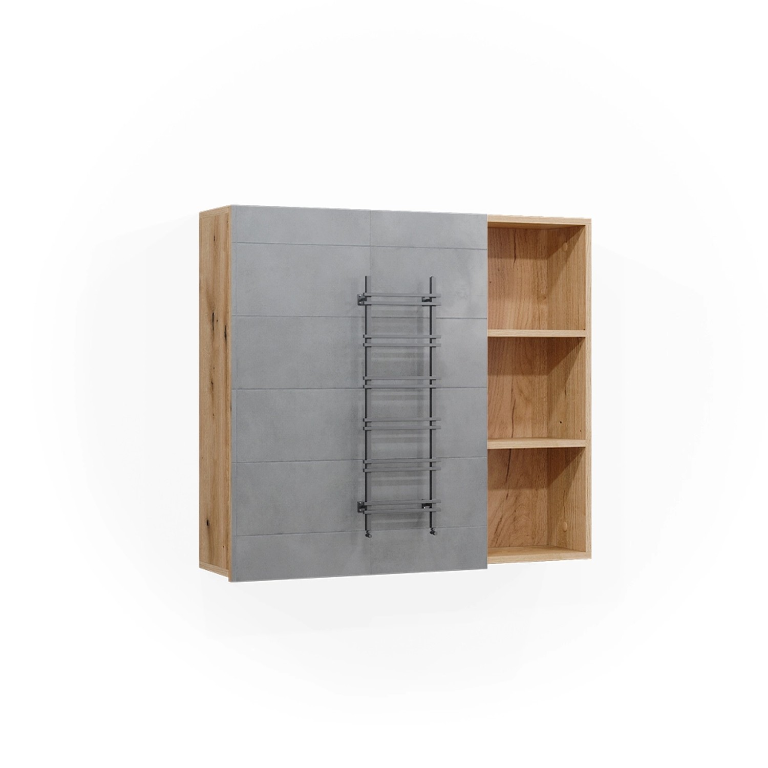 Vicco Badspiegelschrank Rudi Mintgrün/Eiche 90 x 81 cm mit Tür und Offenen günstig online kaufen