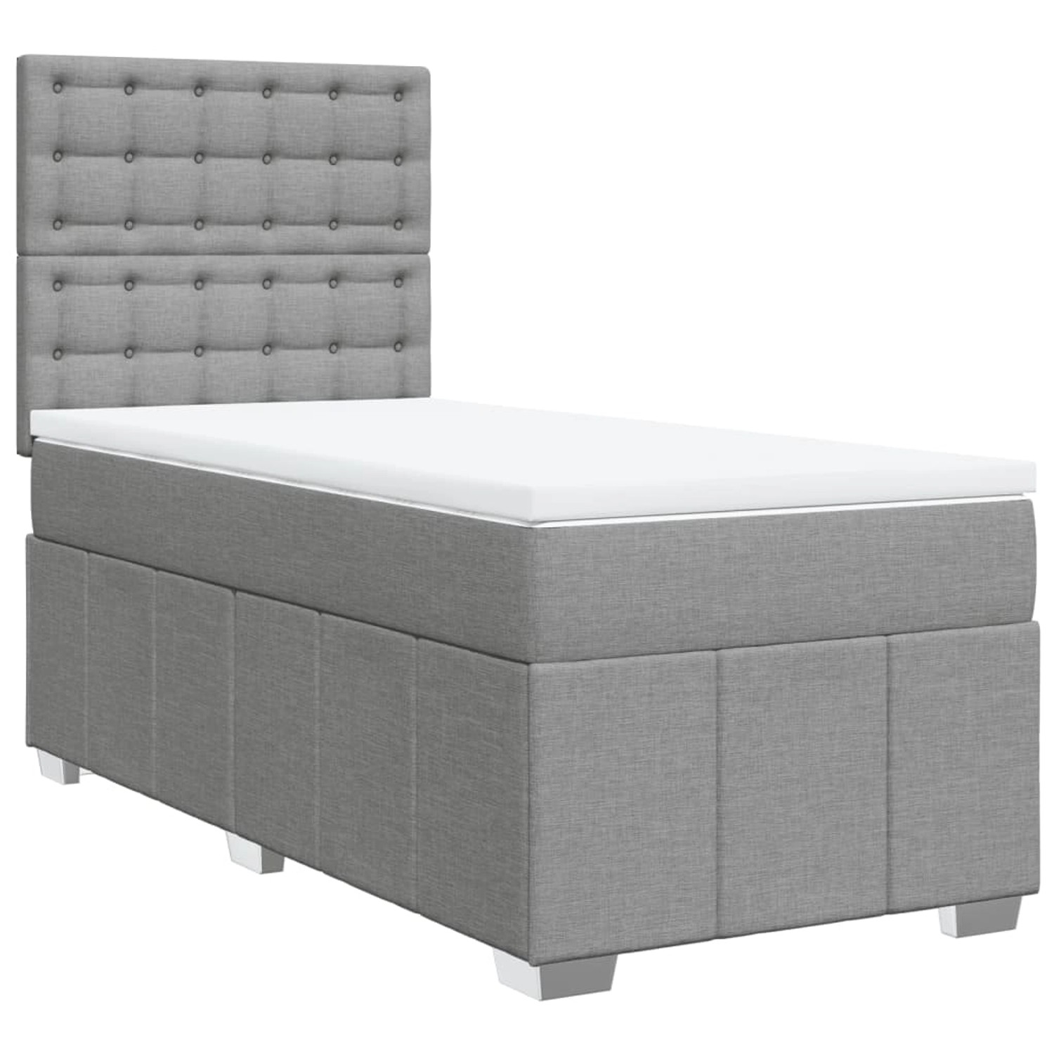 vidaXL Boxspringbett mit Matratze Hellgrau 90x200 cm Stoff 3291565 günstig online kaufen