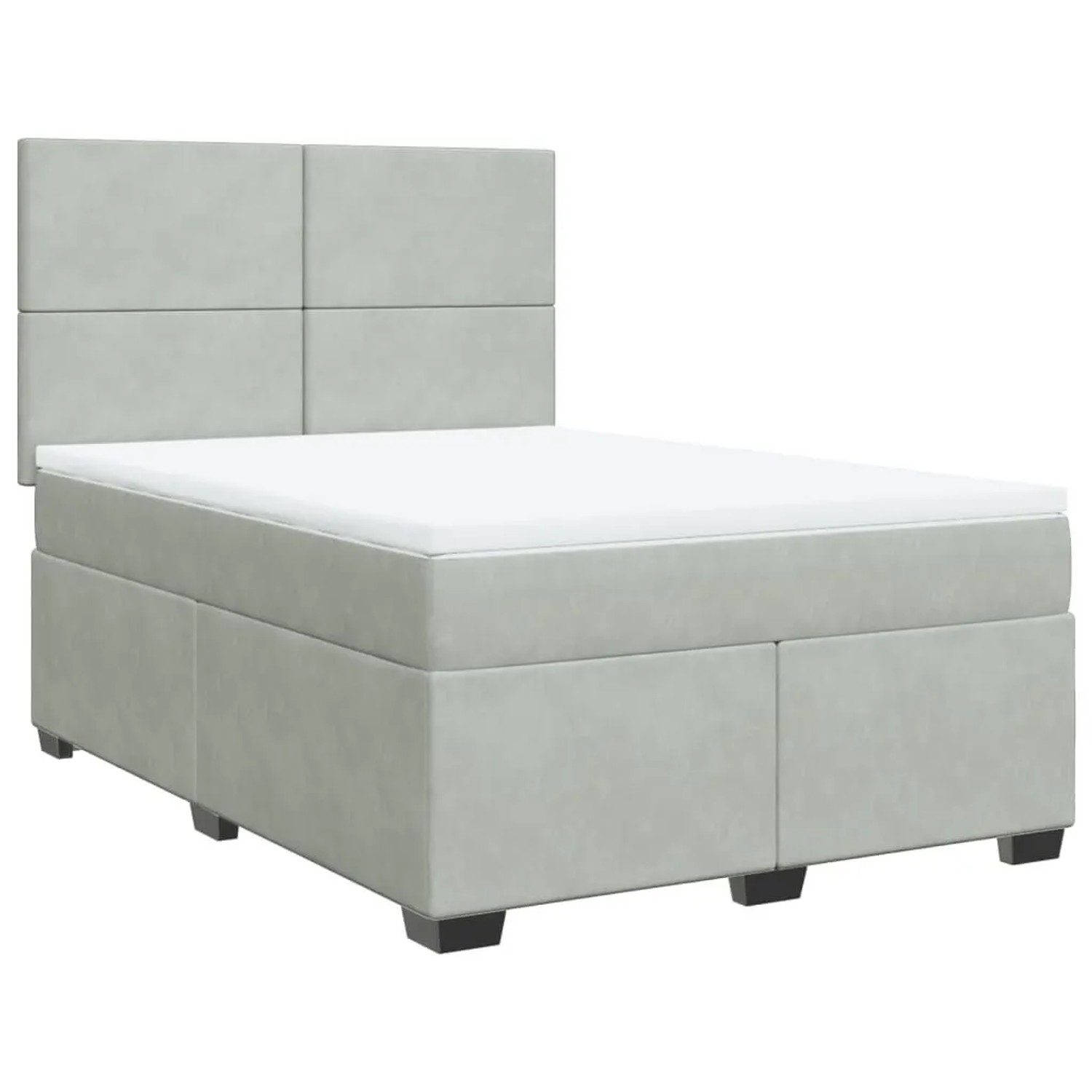 vidaXL Boxspringbett mit Matratze Hellgrau 140x190 cm Samt 3293200 günstig online kaufen