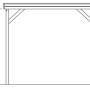 Technische Zeichnung: Carport Friesland Caravan, schiefergrau, Maße 397x555 cm.