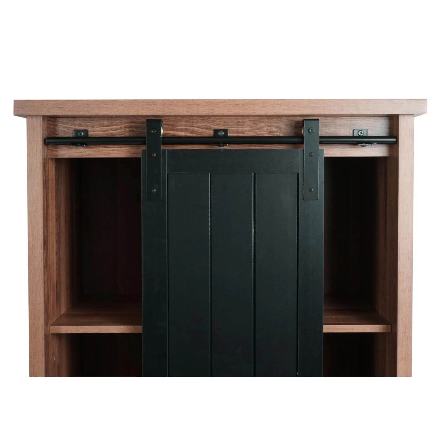MCW Schrank K75 Braun: Schubladenkommode mit Schiebetür und 8 Fächern.
