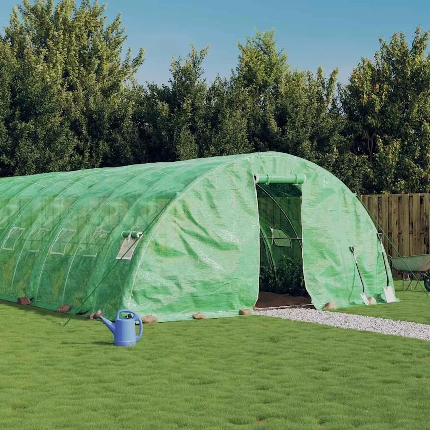 vidaXL Gewächshaus mit Stahlrahmen Grün 70 m² 14x5x2,3 m 3188088_2