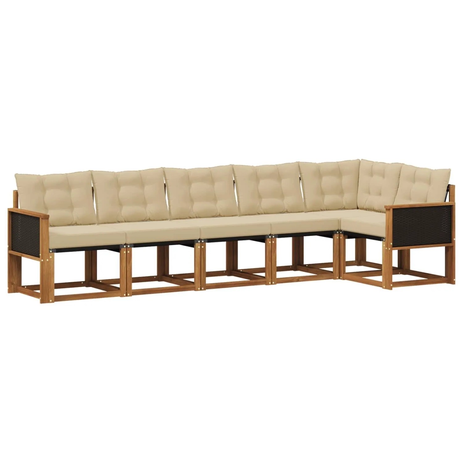 vidaXL Outdoor-Sofagarnitur mit Kissen 6 Stk Natur und Beige 3381977