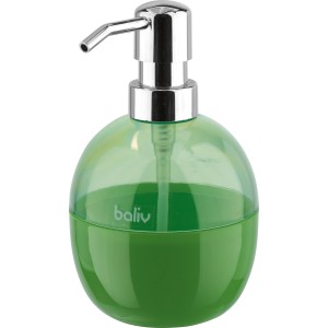 Grüner baliv Seifenspender aus Kunststoff mit glänzendem Finish.