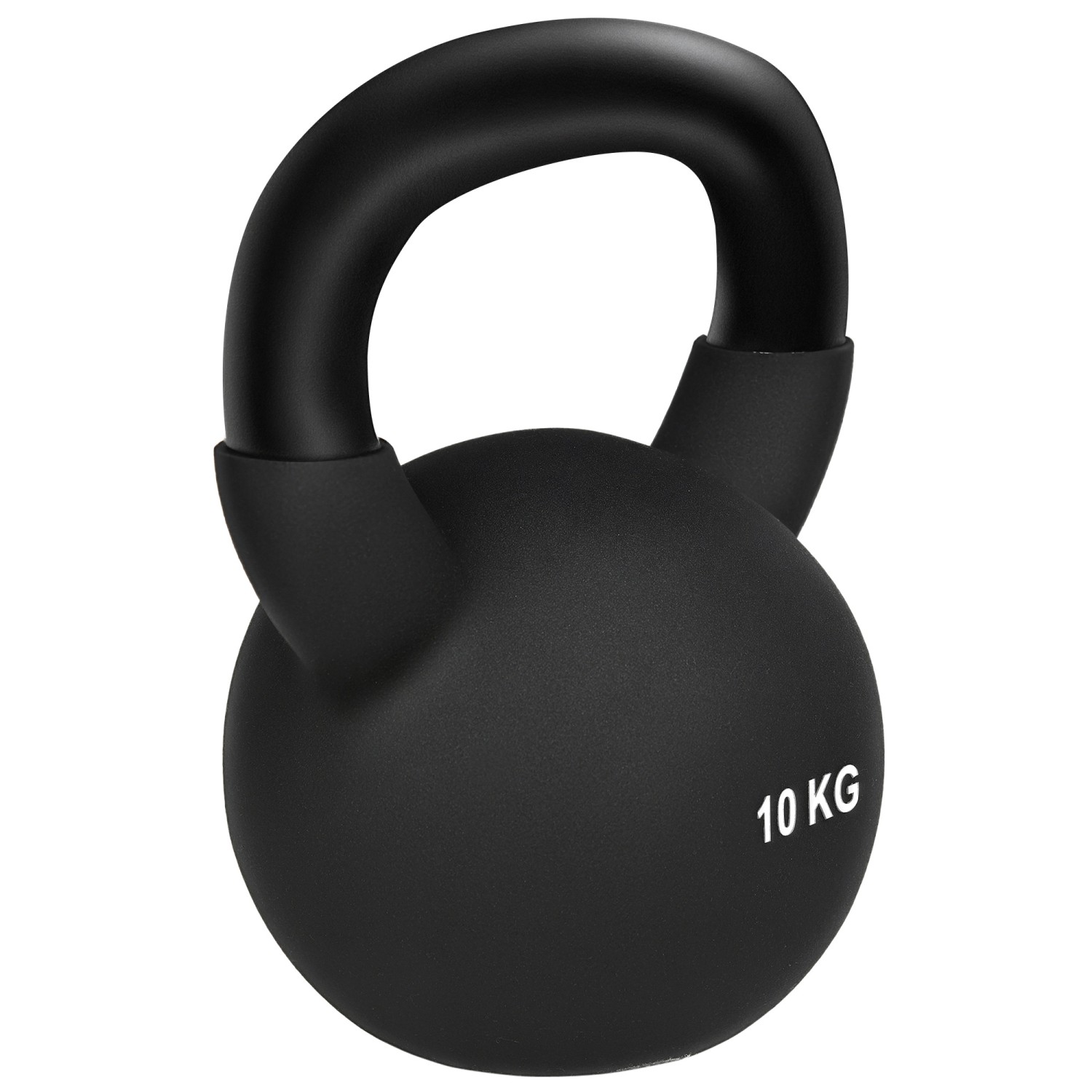 HOMCOM Kugelhantel 10 KG Kettlebell Eisen Gummi Schwarz 19L x 12B x 22H cm