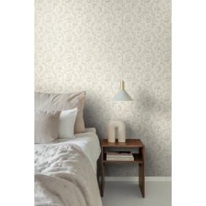 ESTAhome Vliestapete mit elegantem Blumenmuster in Braun für eine warme, romantische Atmosphäre.