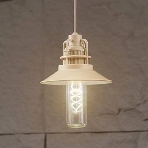 Dimmbare LED Außenleuchte Raul in Creme aus Aluminium. Spritzwassergeschützt und modern.