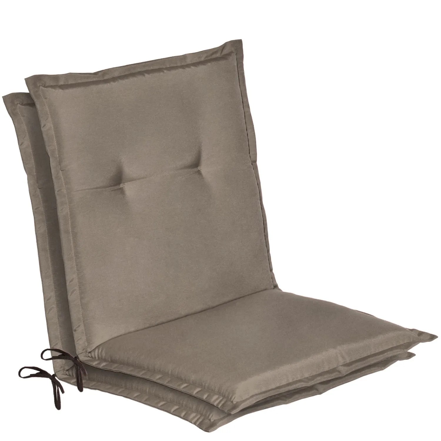 Beautissu 2er Set Niedriglehner Auflage Gartenstuhl Loft NL 100x50x6cm Taupe