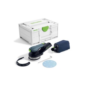 Festool Akku Exzenterschleifer ETSC 2 125 Basic Set mit Systainer, Staubbeutel, Schleifpad. Kabellose Schleifmaschine.