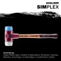 Halder Simplex Schonhammer Ø 80 mm Superplastik   TPE-soft Blau mit Tempergussgehäuse_5