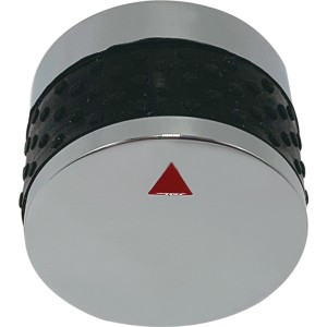 Jamestown Reglerknopf für Myles 2-Brenner Gasgrill, Chrom mit rotem Pfeil.