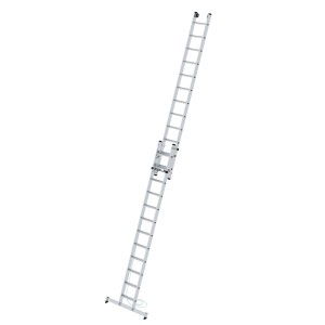 PROREGAL Stufen-Seilzugleiter, 2-teilig, mit Traverse, 2x12 Stufen, aus Aluminium.