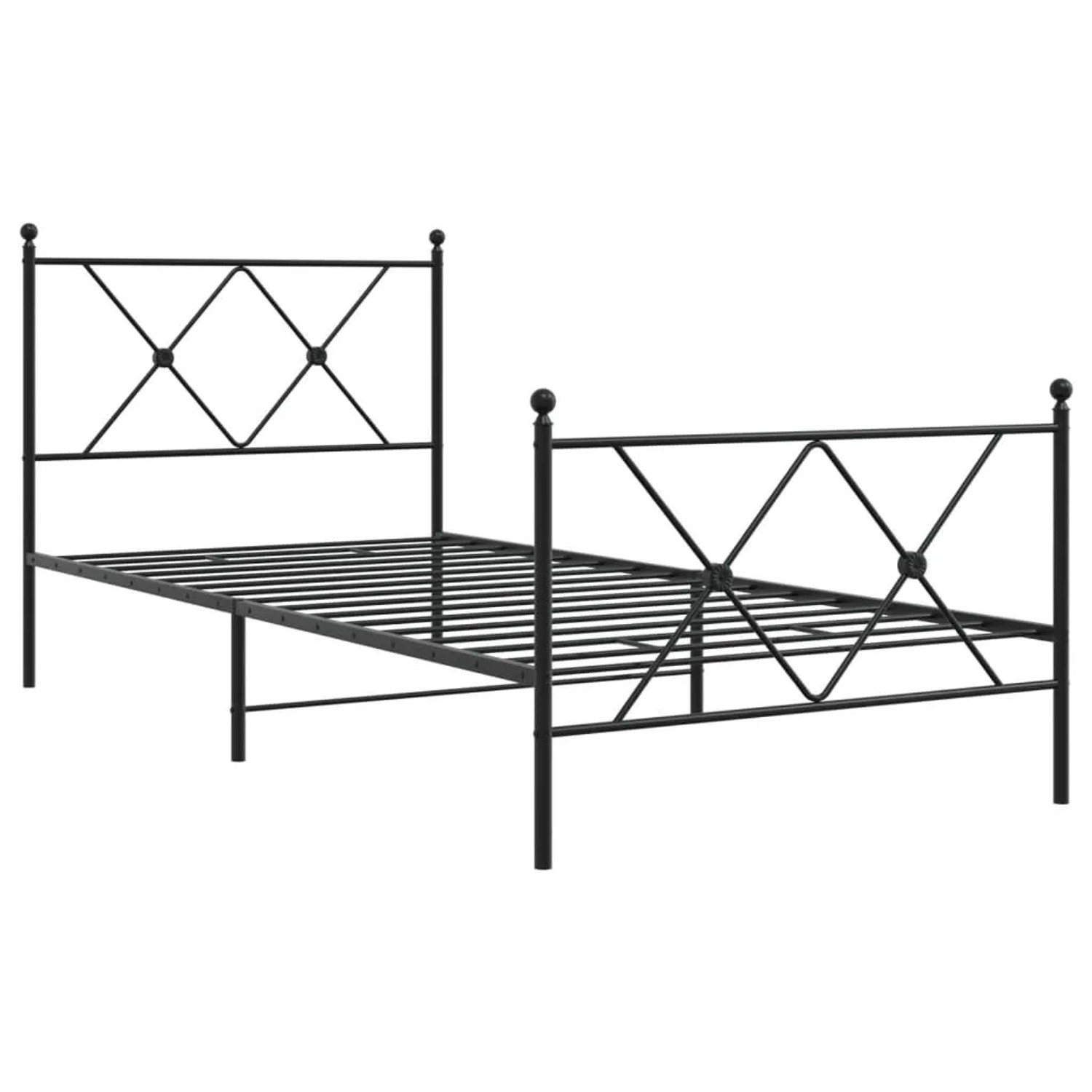 vidaXL Bettgestell mit Kopfteil und Fußteil Metall Schwarz 90x200 cm 376513 günstig online kaufen