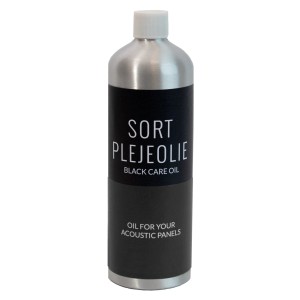 Denpanels Pflegeöl Schwarz, 500ml Flasche für Akustikpaneele.