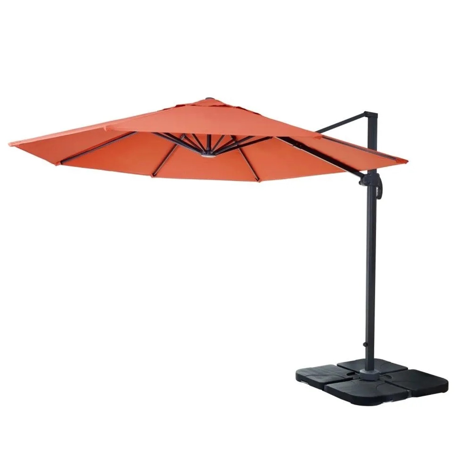 MCW Ampelschirm A96 Ø 3m Alu/Stahl Terracotta mit Ständer