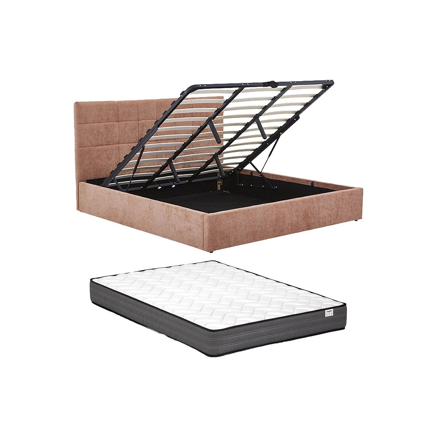 Vente-unique Bett Mit Bettkasten Hopeya Terracotta 153 cm