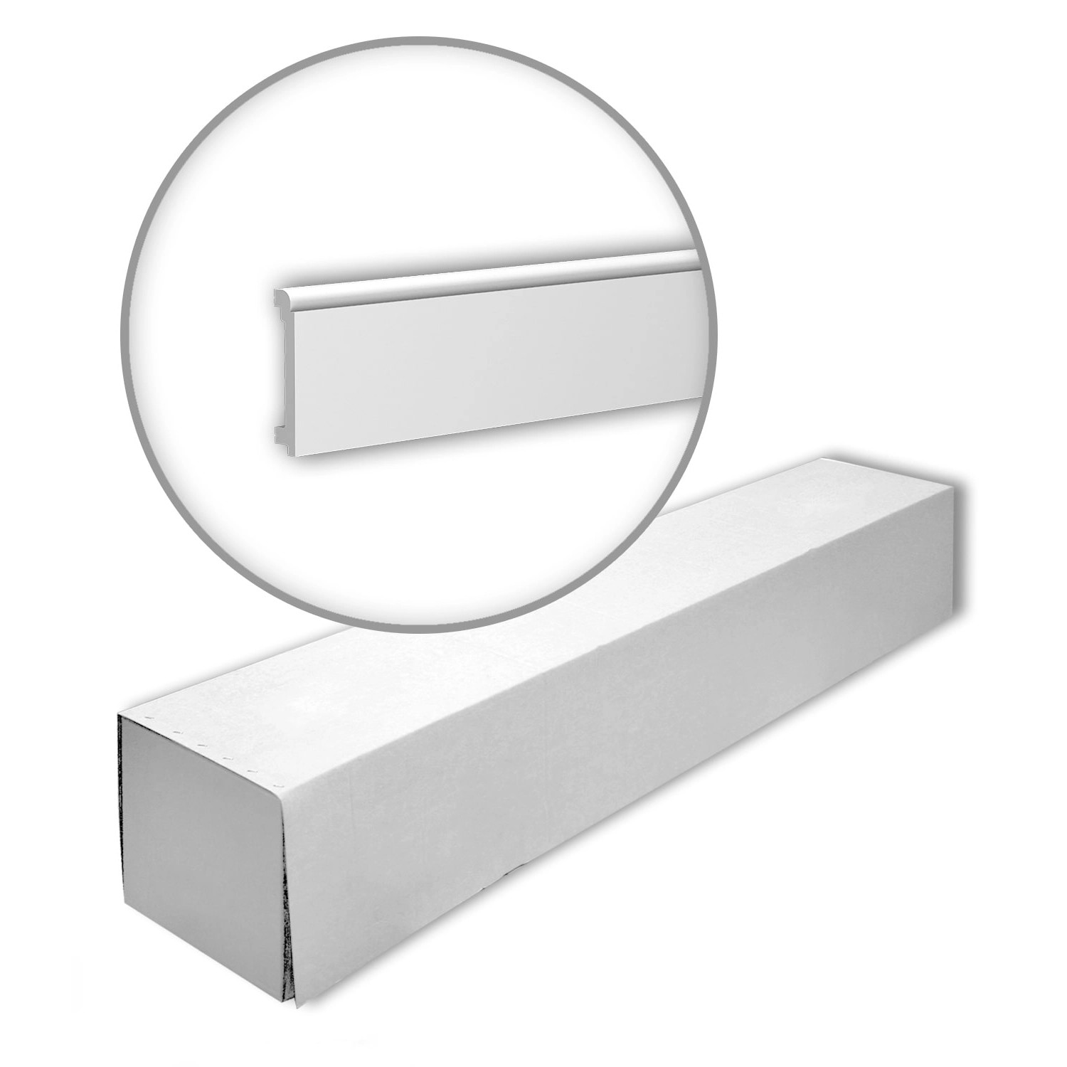 PROFHOME 653116-Box Sockelleisten 1 Karton Set mit 12 Fußleisten Weiß