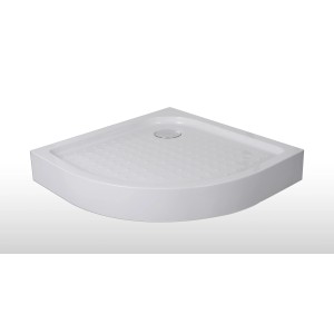 Sanotechnik Duschwanne Viertelkreis, 80x80 cm, Weiß, aus Sanitär-Acryl mit Antirutsch-Beschichtung.