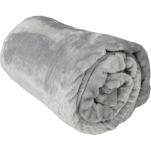 Gerollte, graue Bestlivings Kuscheldecke Celina (150x200 cm). Weiche Wohndecke / Tagesdecke.