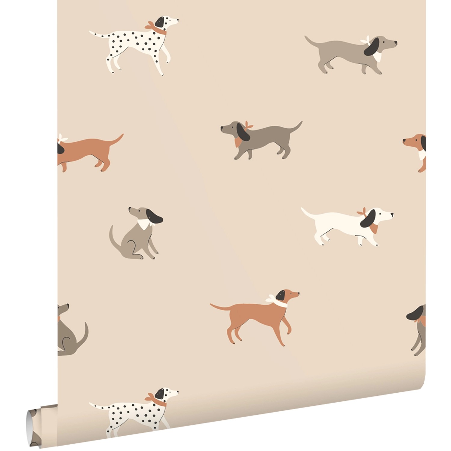 ESTAhome Tapete Hunde Terrakotta und Braun 50 x 900 cm günstig online kaufen