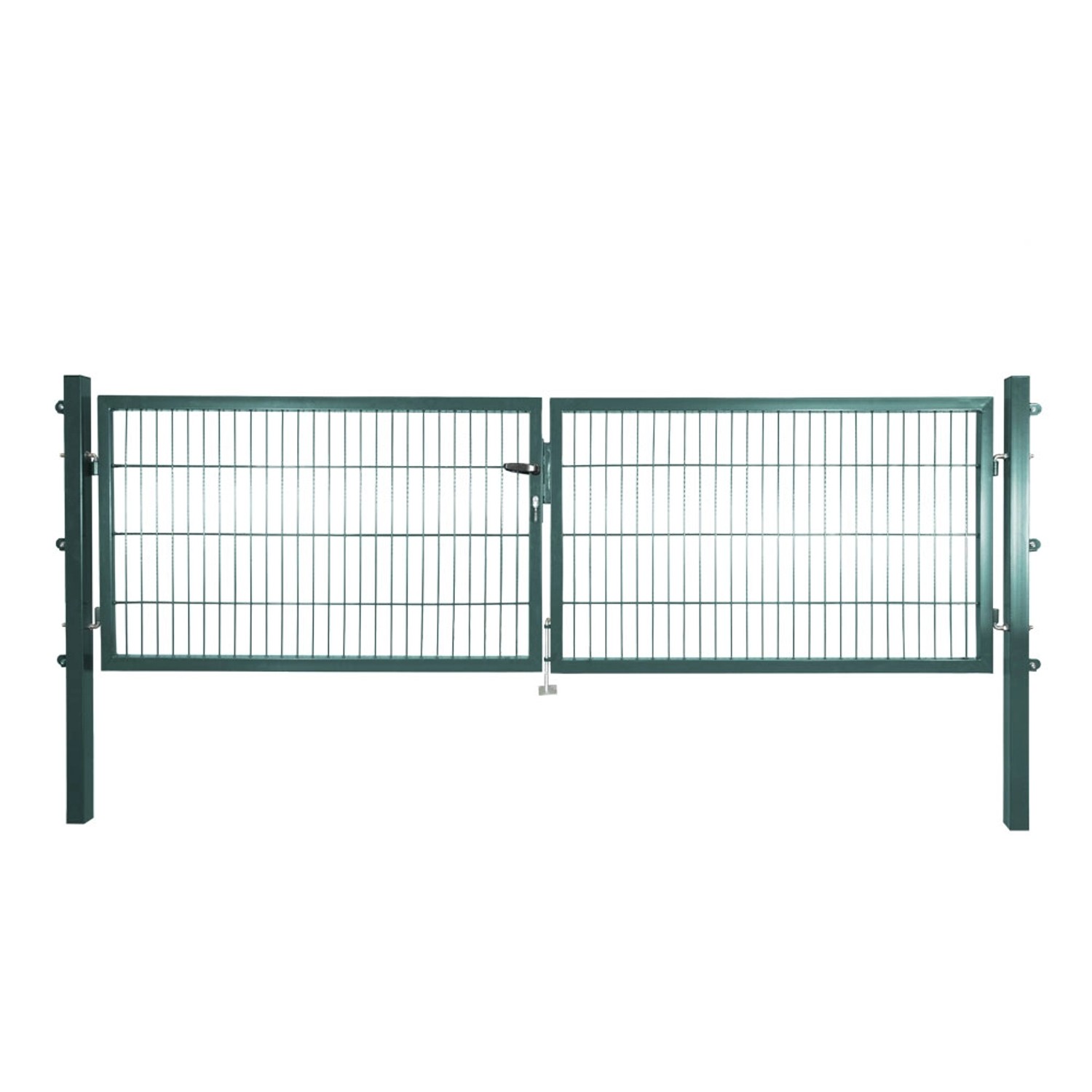 Solid Doppeltor Stahl Grün mit Füllung für Stabmatte 100 cm x 300 cm
