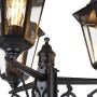 Schwarze QAZQA Außenlaterne Havanna, 3-flammig, 220 cm hoch, für Garten und Terrasse.