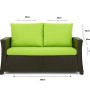 Setgarden Mix-Techno Gartenkissen Für Polyrattan Möbel 100×60×50 cm – Kissen Für 2 Sitzer Gartensofa 1tlg Lemon_4