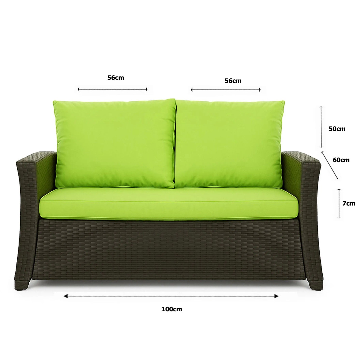 Setgarden Mix-Techno Gartenkissen Für Polyrattan Möbel 100×60×50 cm – Kissen Für 2 Sitzer Gartensofa 1tlg Lemon_4