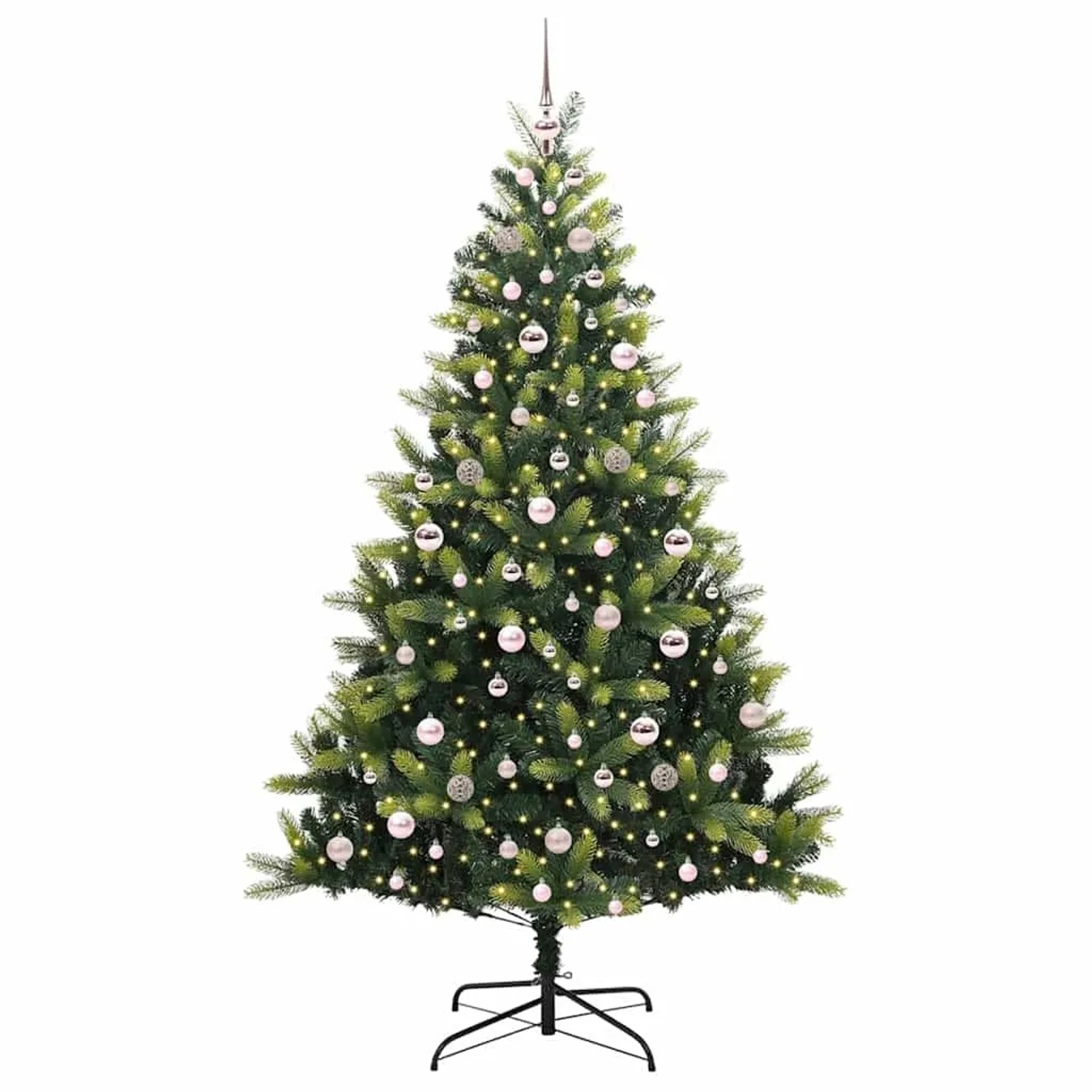 vidaXL Künstlicher Klapp-Weihnachtsbaum mit 300 LEDs Grün 210 cm 3396002
