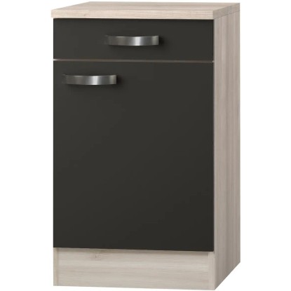 Optifit Küchen-Unterschrank Faro220 50cm Anthra. Akazie NB Auszug+ 1 Tür