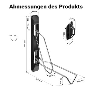 Wiltec Fahrrad Wandhalterung 11,8X63,8X58,3Cm Bis 35Kg Fahrradhalterung