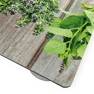 Myspotti Mini-Spritzschutzplatte Herbs, 59x41cm, mit Kräutermotiv für die Küche.