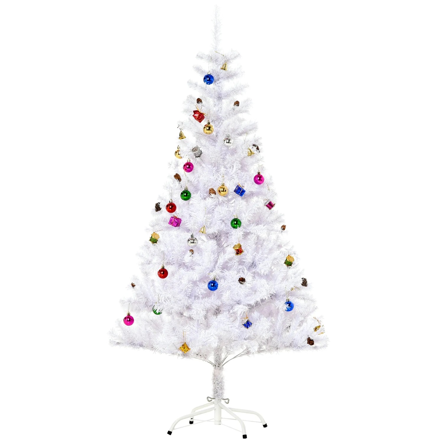 HOMCOM Weihnachtsbaum 150cm mit Ständer und Dekor