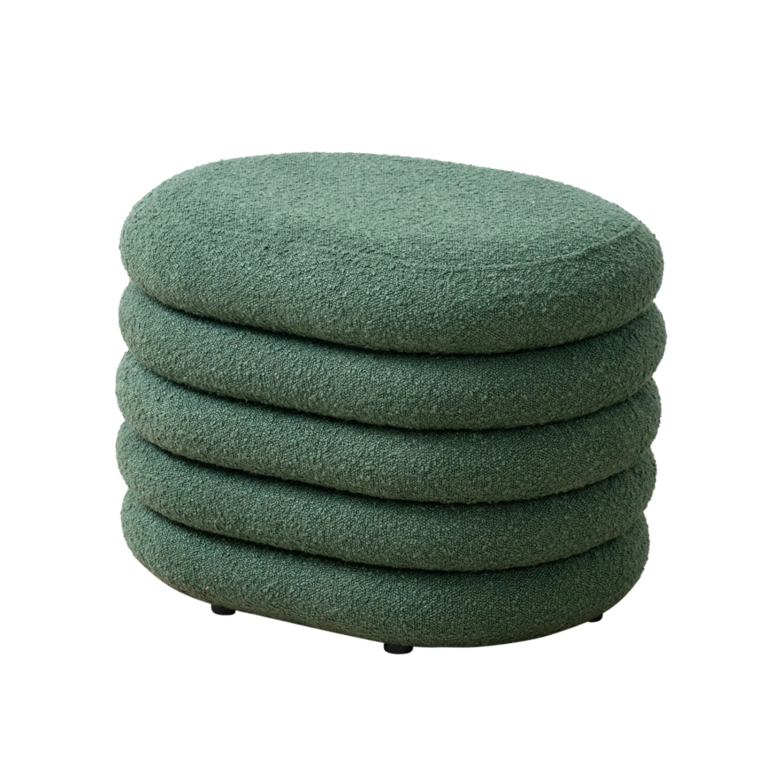 Svita Blossom S Hocker Mit Stauraum Sitzhocker Ottomane Boucle-Polster Dunkelgrün