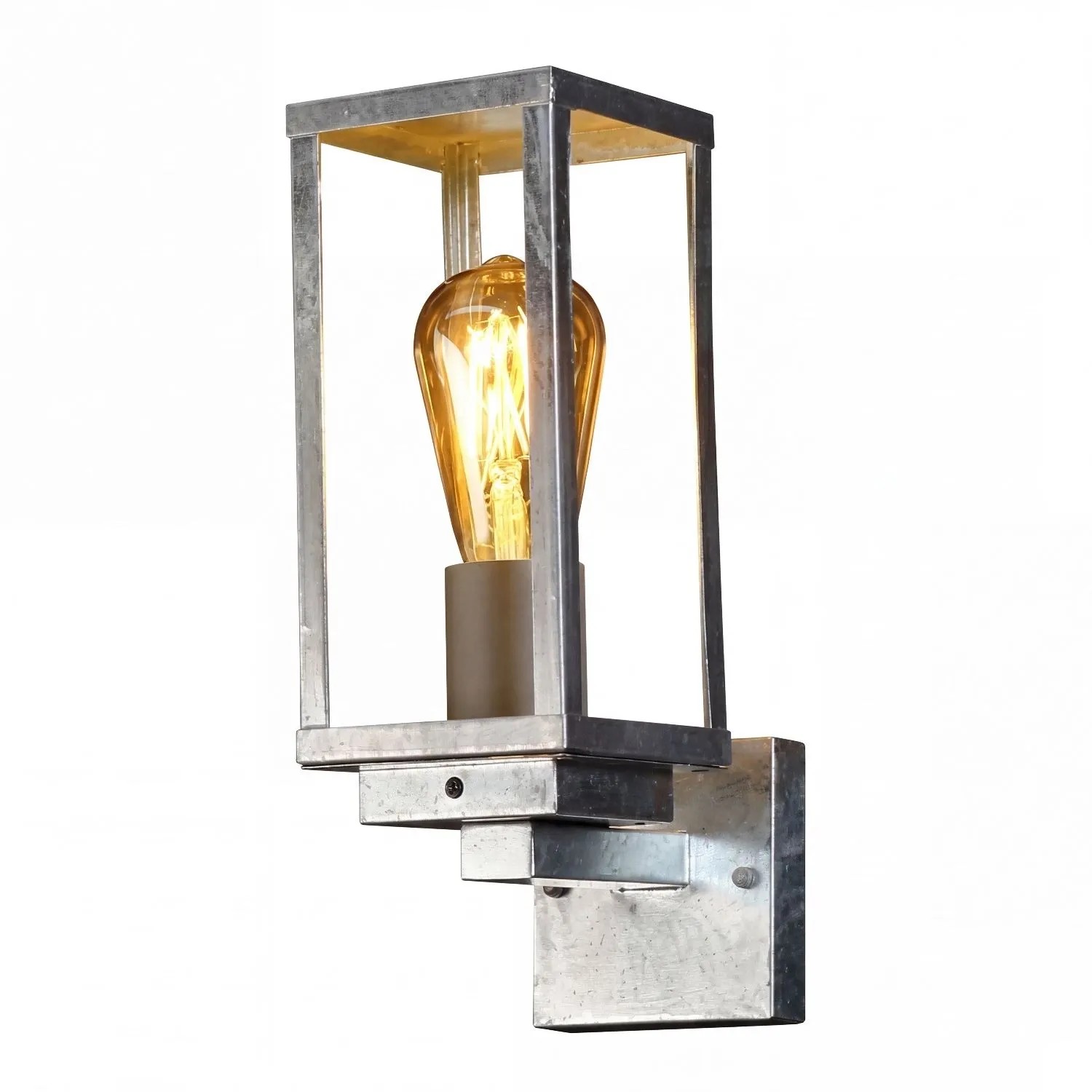 Licht-Erlebnisse Außenwandleuchte Mit Dämmerungssensor 32 CM Hoch IP44 Verzinktes Aluminium Glas