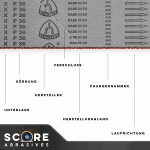 Klingspor Gewebe Schleifband LS307X 60x400 mm Korn 80 10 Stück