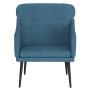 Blauer Samt Sessel (63x76x80 cm) von vidaXL. Bequemer Relaxsessel mit Metallgestell.